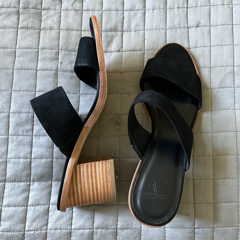 Joie Black and Brown Heeled Sandals | Size 39.5